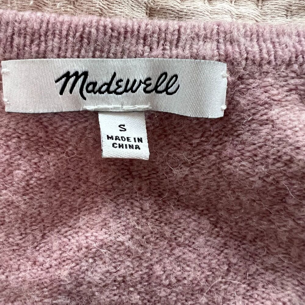 Madewell Womens Cozy Walker Cardigan Small Pink Wool Alpaca Open Front Neutral - Picture 3 of 7